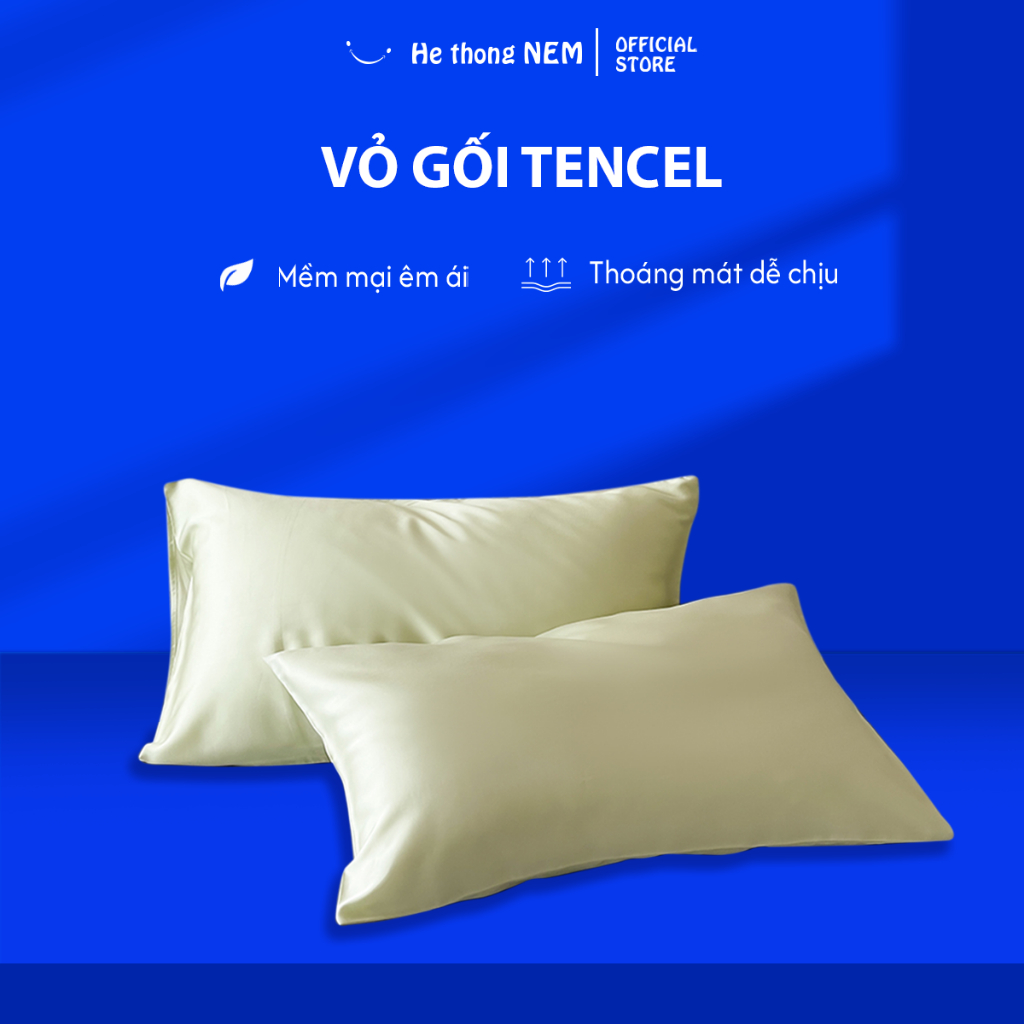 Ảnh Bao gối nằm He thong NEM cao cấp Vỏ áo bao gối 40x60 50x70cm lụa tencel 60s nằm ngủ mát 1