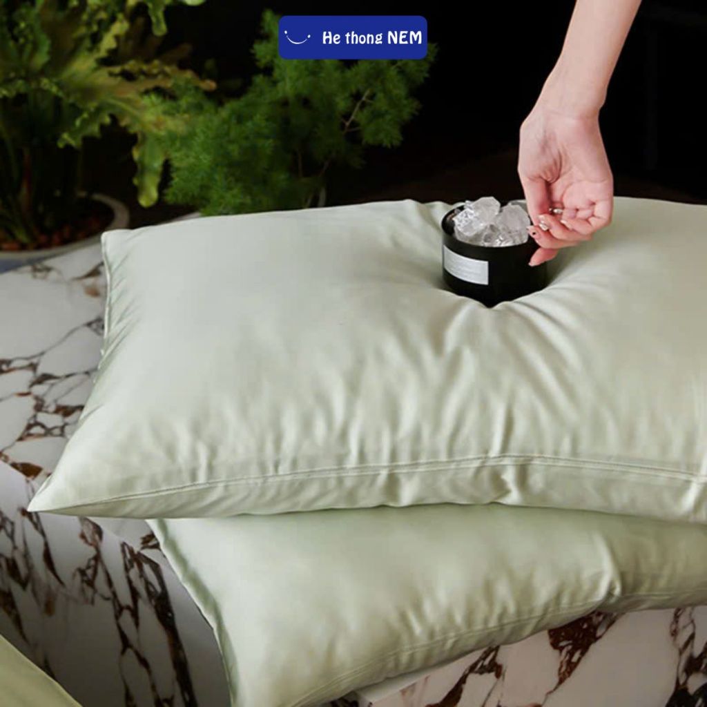 Ảnh Bao gối nằm He thong NEM cao cấp Vỏ áo bao gối 40x60 50x70cm lụa tencel 60s nằm ngủ mát 4