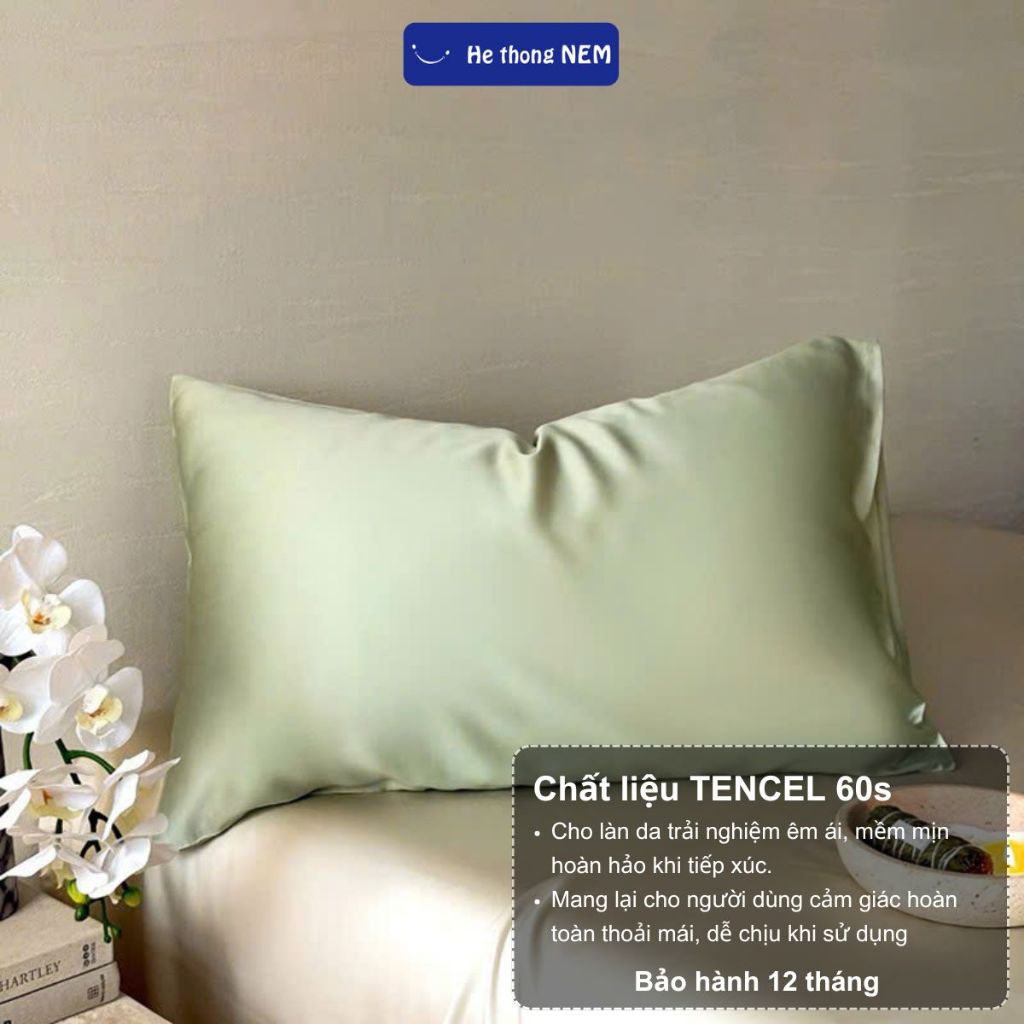 Ảnh Bao gối nằm He thong NEM cao cấp Vỏ áo bao gối 40x60 50x70cm lụa tencel 60s nằm ngủ mát 2
