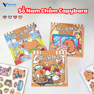 Sổ Nam Châm Capybara Bóc Dính Tiện Lợi Có Thể Tái Sử Dụng Đồ Chơi Cho Bé Trai Và Bé Gái, Sổ Sticker Từ Tính Thủ Công