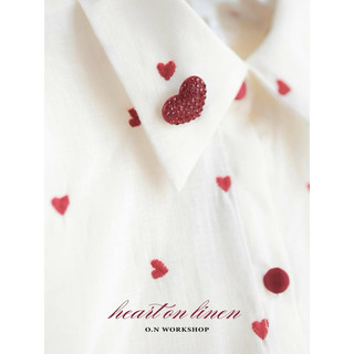 𝗛𝗮̀𝗻𝗴 𝗰𝗵𝗶́𝗻𝗵 𝗵𝗮̃𝗻𝗴 Set Heart on linen cao cấp cộc tặng kèm cài áo tim đá - ON WORKSHOP