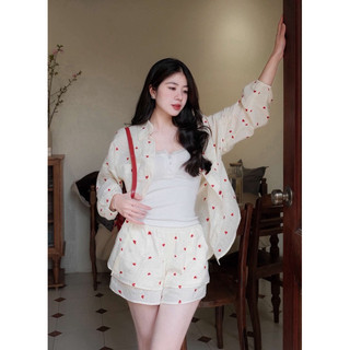 𝗛𝗮̀𝗻𝗴 𝗰𝗵𝗶́𝗻𝗵 𝗵𝗮̃𝗻𝗴 Set Heart on linen cao cấp cộc tặng kèm cài áo tim đá - ON WORKSHOP