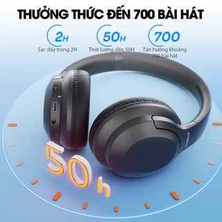 [Mới] Tai Nghe Chụp Tai Bluetooth Không Dây Robot H20 Pin Trâu, Âm Bass Sống Động, Giảm Ồn, Có Hỗ Trợ Đàm Thoại Rãnh Tay