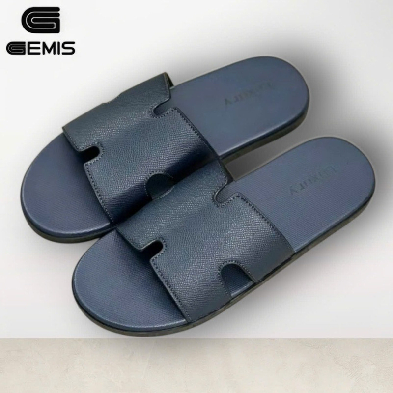 Ảnh Dép Nam GEMIS Quai Ngang 5 Màu Size 38-44, Quai Da Sần Phủ Nano, Đế Đúc Cao Xu Chống Trơn Trượt 3