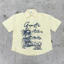 Áo Sơ Mi Boxy Graphic GUPO Venice Beach Form Boxy Vải Oxford Kẻ Sọc Cao Cấp Unisex Nam Nữ TS43