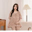 Larosa Bộ Đồ Bầu Có Kéo Khóa Ngực Cổ Áo Tròn Vải Kẻ Caro Mềm Mại - LA016B