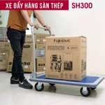 Xe đẩy hàng 4 bánh tải trọng 300kg gấp gọn nhập khẩu FUJIHOME, xe kéo hàng xếp gọn bánh cao xe su chống ồn hand truck — ảnh 2