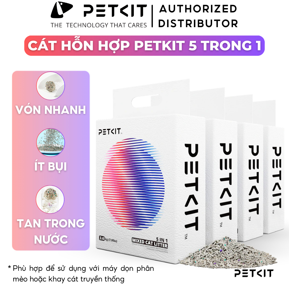 Ảnh Cát hỗn hợp Petkit cao cấp 5 trong 1, khử mùi, vón tốt, xả tolet - Cát vệ sinh cho mèo 2