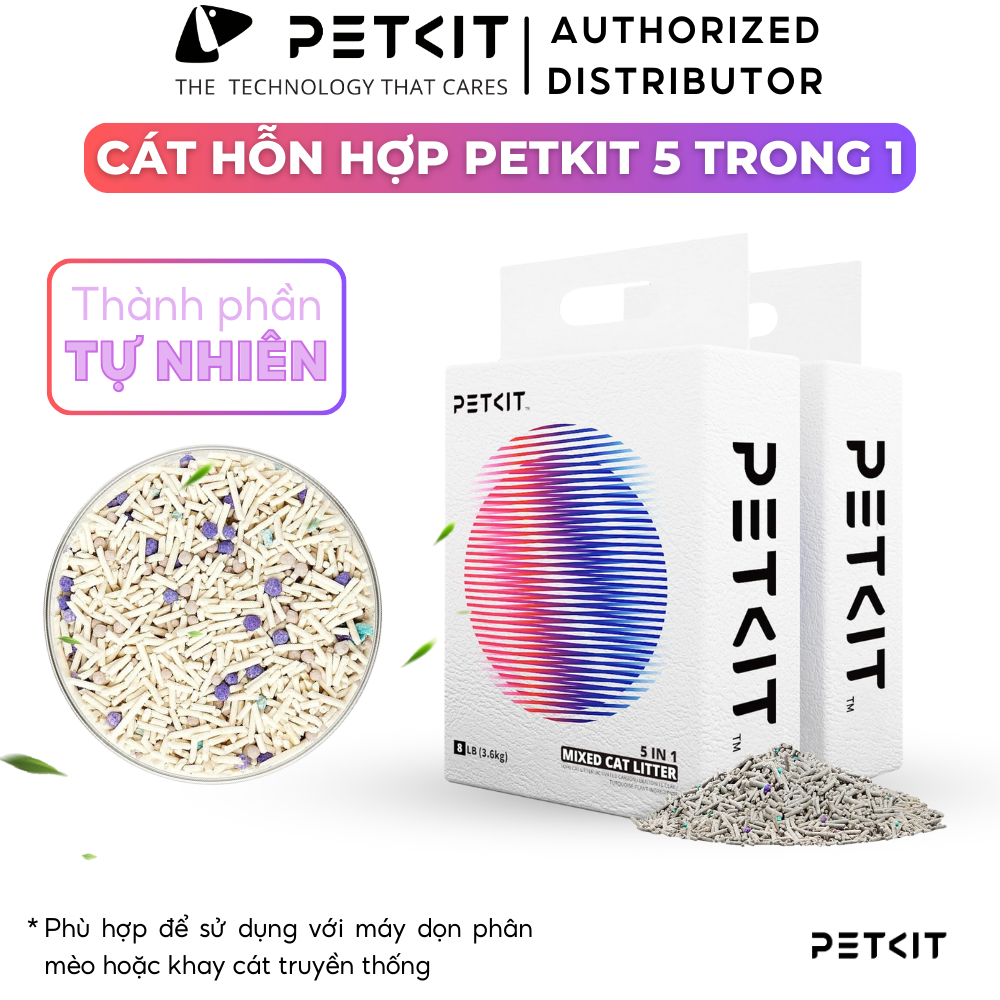 Ảnh Cát hỗn hợp Petkit cao cấp 5 trong 1, khử mùi, vón tốt, xả tolet - Cát vệ sinh cho mèo 3
