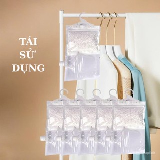 Túi Hút Ẩm Khử Mùi 2 Ngăn Tái Sử Dụng Nhiều Lần Chống Mốc Nồm Ẩm Có Móc Treo Bảo Vệ Tủ Quần Áo 88622