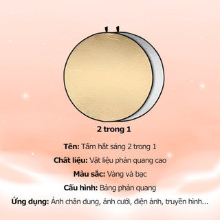 Tấm Hắt Sáng Tròn 2 Mặt Đen Bạc – Phản Quang Livestream, Chụp Ảnh Studio, Gấp Gọn Dễ Mang Đi