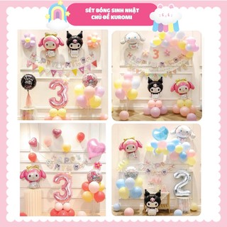 Set bóng trang trí sinh nhật chủ đề KUROMI cho bé gái Yến Nhi Shop