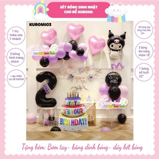 Set bóng trang trí sinh nhật chủ đề KUROMI cho bé gái Yến Nhi Shop