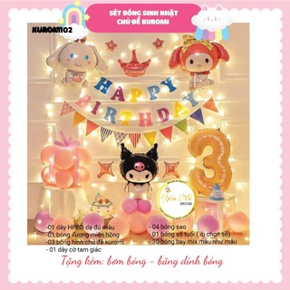 Set bóng trang trí sinh nhật chủ đề KUROMI cho bé gái Yến Nhi Shop