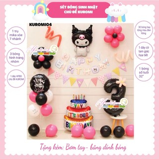 Set bóng trang trí sinh nhật chủ đề KUROMI cho bé gái Yến Nhi Shop