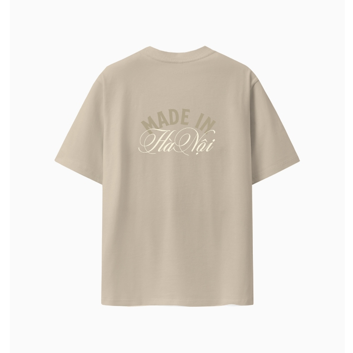 Ảnh Áo Thun BOO Unisex Cotton Overfit In logo Xốp nổi Made In Hanoi Essential 4