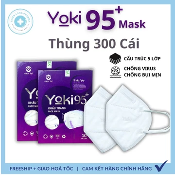 [300 cái] Khẩu trang N95 5 lớp dày dặn, chính hãng YOKI công nghệ nhật bản, kháng khuẩn chống bụi mịn