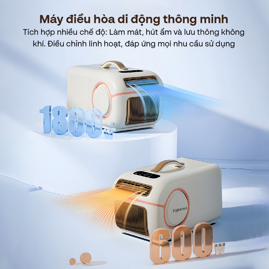Điều hòa di động Nhập Khẩu FUJIHOME PAC05, Máy lạnh Mini làm lạnh hút ẩm quạt mát - điều khiển cảm ứng
