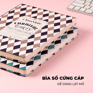 [CAO CẤP] Sổ Tay Bìa Bồi Kẻ Ngang 160/ 200/ 260 Trang Giấy 100gsm Có Tráng Keo Không Thấm Mực 16-050A5/B5/A4