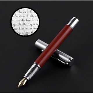 Bút Máy Ký Cao Cấp Thân Gỗ Teak, Gỗ Hồng Đàn, Gỗ Đàn Hương Tím [Tặng Hộp+Túi+Lọ Mực 15ML]