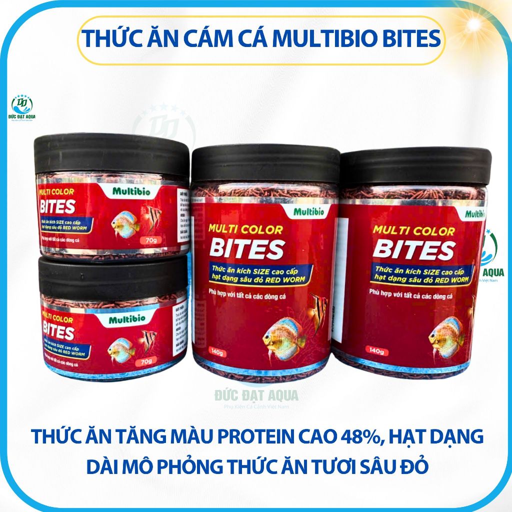 Cám cá BITES 70g-140g, Thức ăn cho cá tăng màu cao cấp MULTI COLOR