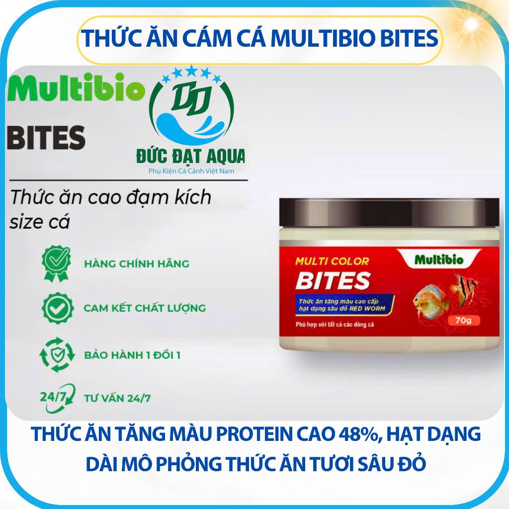 Cám cá BITES 70g-140g, Thức ăn cho cá tăng màu cao cấp MULTI COLOR 5