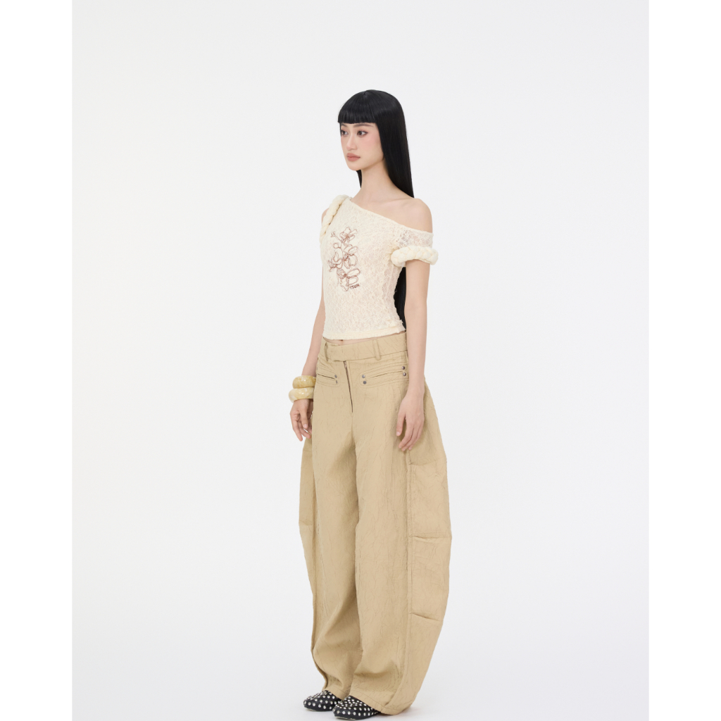Ảnh Quần Dài Nâu Ống Rộng Brand TSUN Chính Hãng - ALI PANTS Unisex Phối Đinh Tán Streetwear Localbrand 4