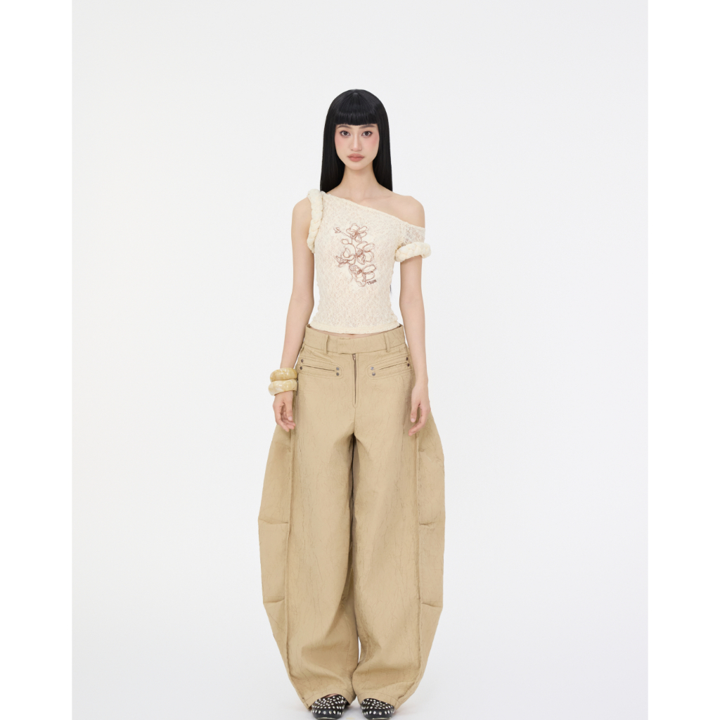 Ảnh Quần Dài Nâu Ống Rộng Brand TSUN Chính Hãng - ALI PANTS Unisex Phối Đinh Tán Streetwear Localbrand 2