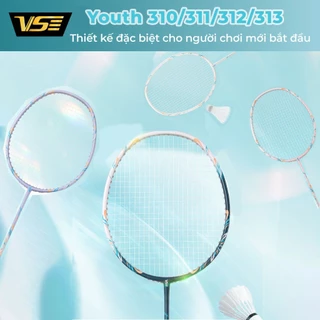 Vợt cầu lông VS Youth thiết kế đặc biệt dễ dàng dành cho người mới chơi, căng sẵn 8kg, tặng quấn cán và túi đựng