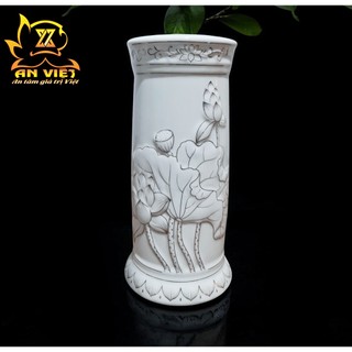 Ống Đựng Nhang Thờ Cúng Bạch Ngọc Sen Trắng - Ống Nhang - Nội Thất An Việt - BNST
