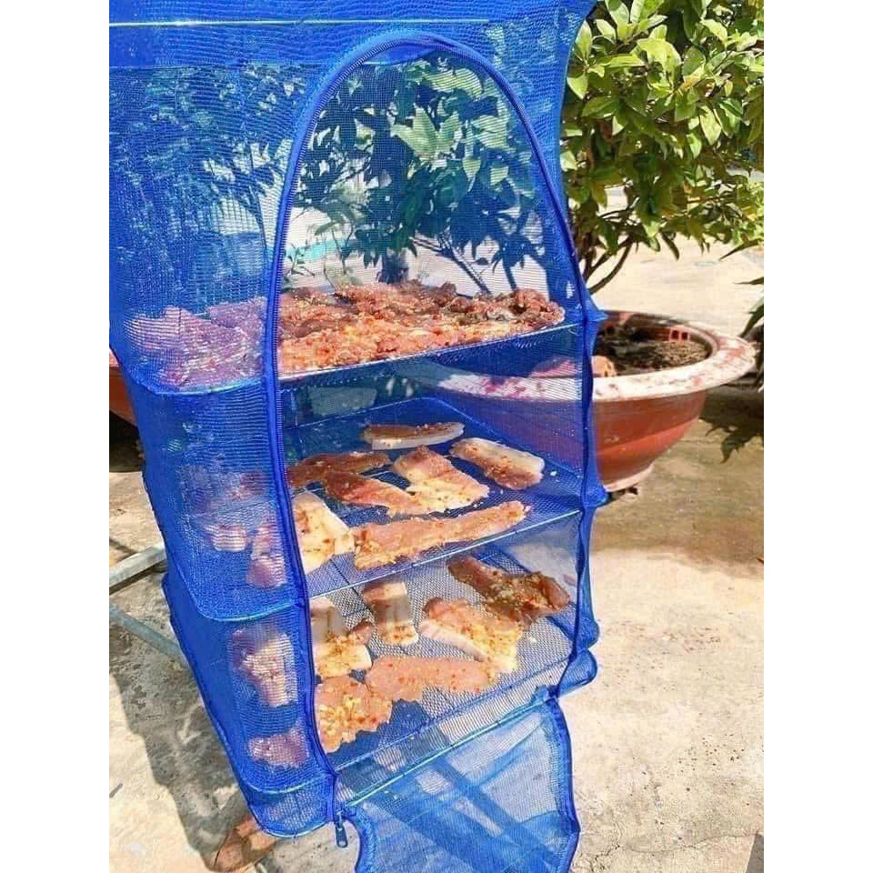[Size to 40x40x65cm]Lồng Phơi Cá Khô Chống Ruồi Muỗi,Côn Trùng Bằng Lưới PE Gấp Xếp Treo Đa Năng Dễ Dàng Vệ Sinh,Thu Gọn