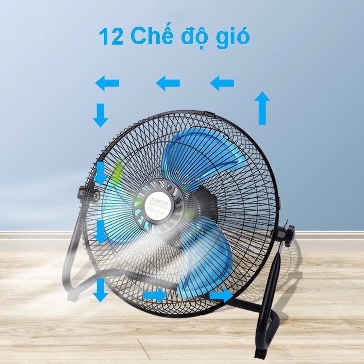 Quạt năng lượng mặt trời Solar Fan 12000mAh-25000mAh quạt sạc tích điện dạng nằm chân quỳ hiển thị PIN hẹn giờ tắt