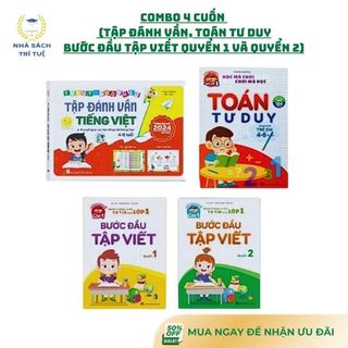 Sách - Combo 4 Cuốn Tập Đánh Vần 2025 , Toán Tư Duy 4-6 Tuổi , Bước Đầu Tập Viêt Quyển 1 Và Quyển 2