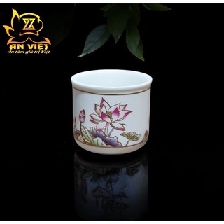 Bộ Áng 3 Ly Nước Hoa Sen Thờ Cúng - Nội Thất An Việt - Gốm Sứ Cao Cấp