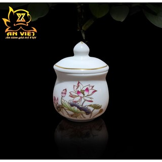 Bộ Áng 3 Ly Nước Có Nắp Hoa Sen Thờ Cúng - Nội Thất An Việt - HS