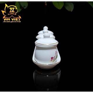 Bộ Áng 3 Ly Nước Có Nắp Hoa Sen Thờ Cúng - Nội Thất An Việt - HS