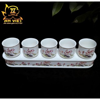 Bộ Áng 5 Ly Nước Hoa Sen Thờ Cúng - Nội Thất An Việt - HS