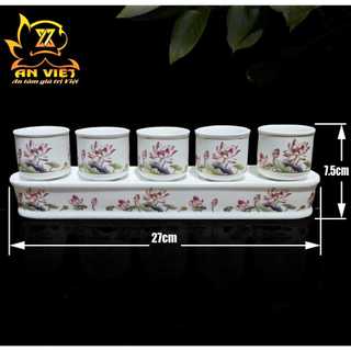Bộ Áng 5 Ly Nước Hoa Sen Thờ Cúng - Nội Thất An Việt - HS