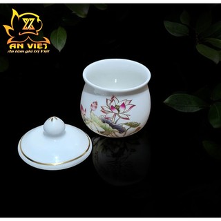 Bộ Áng 5 Ly Nước Có Nắp Hoa Sen Thờ Cúng - Nội Thất An Việt - HS
