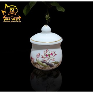 Bộ Áng 5 Ly Nước Có Nắp Hoa Sen Thờ Cúng - Nội Thất An Việt - HS