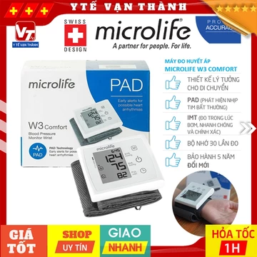 ✅ Máy Đo Huyết Áp Cổ Tay Microlife W3 Comfort | Thụy Sĩ | BẢO HÀNH 5 NĂM ĐỔI MỚI -VT0759