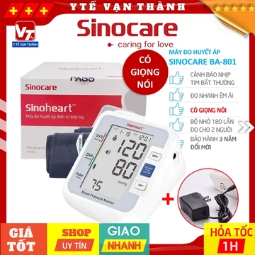 ✅ [KÈM BỘ NGUỒN] Máy Đo Huyết Áp Bắp Tay Sinocare Sinoheart BA-801 | BẢO HÀNH 5 NĂM ĐỔI MỚI -VT0822