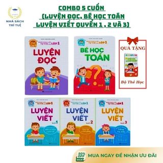 Sách - Combo 5 Cuốn Luyện Đọc, Bé Học Toán, Luyện Viết Quyển 1 , Quyển 2 Và Quyển 3 (Tặng Kèm Bộ Thẻ Học)