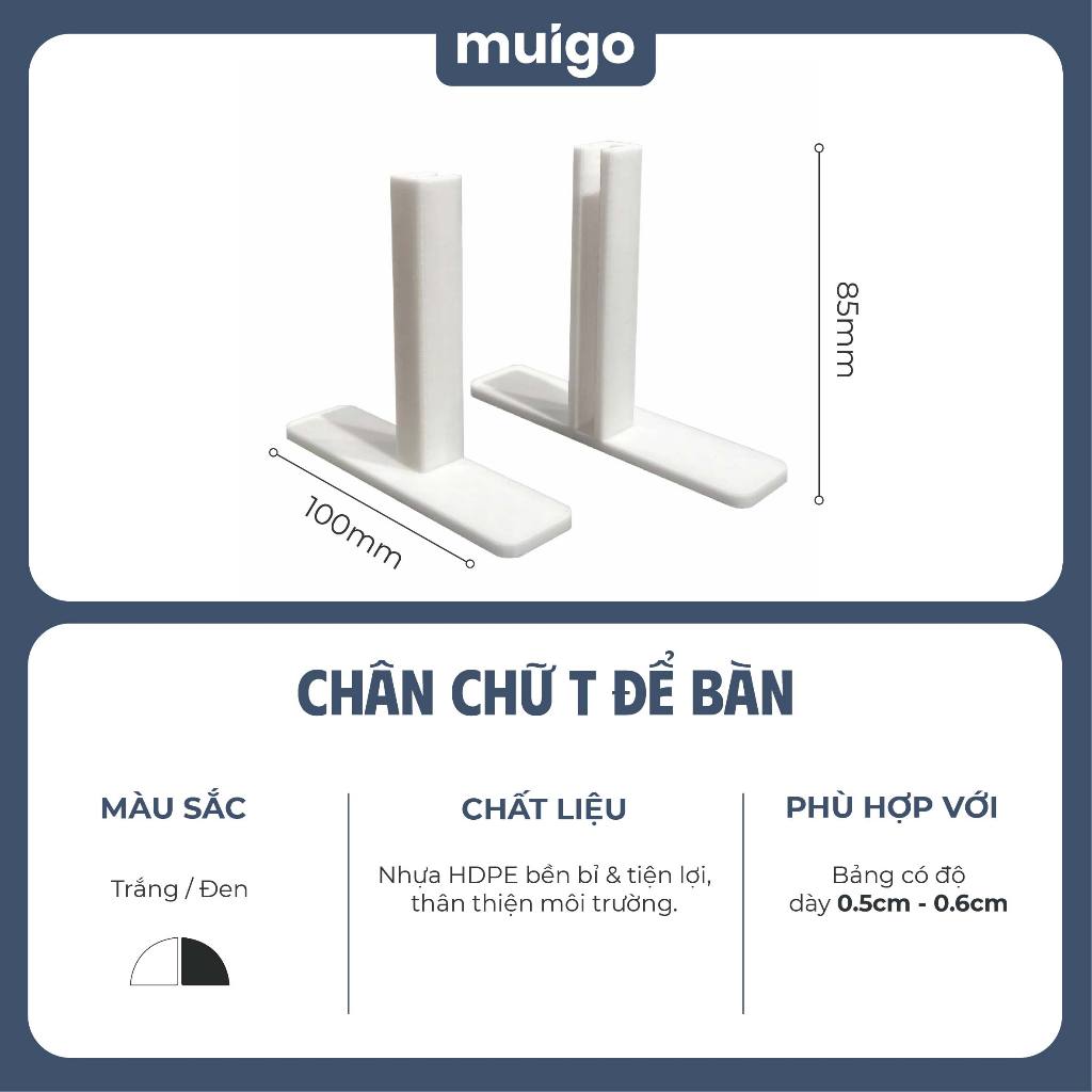 2 chân đế chữ T để bàn cho bảng Pegboard Lỗ Dọc | Phụ Kiện Pegboard Đa Năng