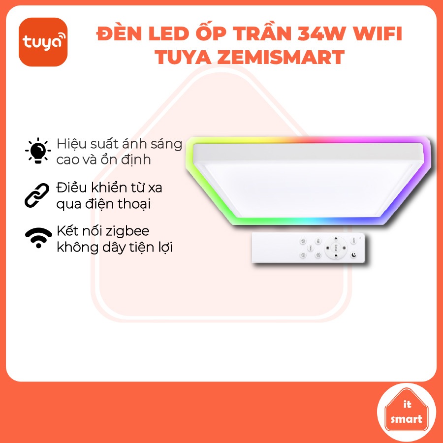 Đèn ốp trần thông minh Zemismart 34W