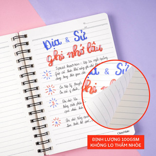 Sổ Tay Ghi Chép 100gsm Classmate Sổ Lò Xo A5 B5 Kẻ Ngang Giấy Mịn Chống Lóa Sổ Nhật Ký 200 Trang Làm Plan Bullet Journal