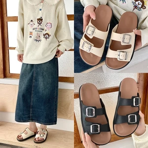 Dép Sandal Nữ 2 Khuy Quai Ngang Nữ Quai Da Mềm Đế Đi Êm Chân Cao Cấp Chuẩn QCCC Đi Học Đi Làm A05