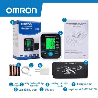 [ MÁY KÈM PIN VÀ SẠC ] Máy Đo Huyết Áp OMRON Nhịp Tim Điện Tử Bắp Tay Tự Động Chuẩn Xác (BẢO HÀNH 18 THÁNG )