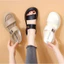Dép Sandal 2 Quai Đế Cao 4,5cm Nữ Chất Liệu Cao Su Đúc Nguyên Khối Đi Êm Trống Trơn Trượt