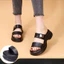 Dép Sandal 2 Quai Đế Cao 4,5cm Nữ Chất Liệu Cao Su Đúc Nguyên Khối Đi Êm Trống Trơn Trượt